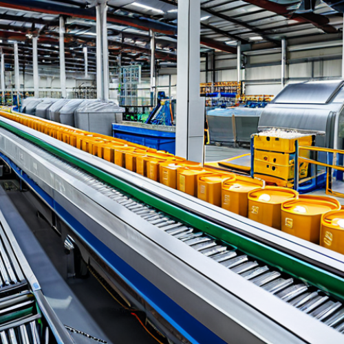 **

"A vibrant, detailed image showcasing a modern recycling facility. Conveyor belts move various materials (plastic bottles, cardboard boxes, aluminum cans) being sorted by advanced robotic arms and human workers in appropriate safety gear. In the background, show processed materials being prepared for reuse. Focus on cleanliness and efficiency. Safe for work, appropriate content, fully clothed, professional, perfect anatomy, natural proportions, high quality, modern technology, sustainable practices."

**