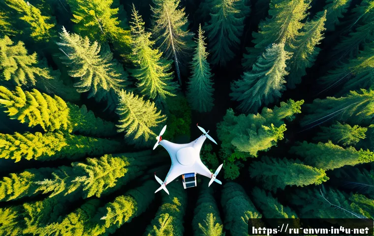 환경관리사와 관련된 지속 가능성 연구 - A high-resolution image of a modern Russian forest reserve with advanced environmental monitoring te...