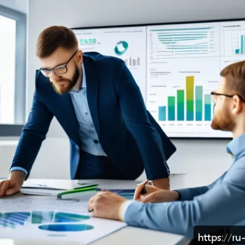 Home 17 환경관리사 시험 준비물 체크리스트 - A professional office environment showing a diverse team of Russian environmental managers collabora...